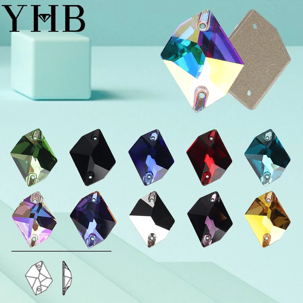 Strass à coudre YHB Cosmic AB Moonlight – Pierres plates en cristal de verre pour la décoration de vêtements et de sacs