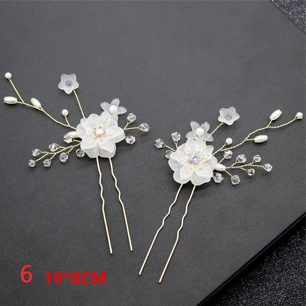 Luxury Floral Bridal Hair Comb with Gold Leaves – Crystal Wedding Hair Accessory for Brides & Prom