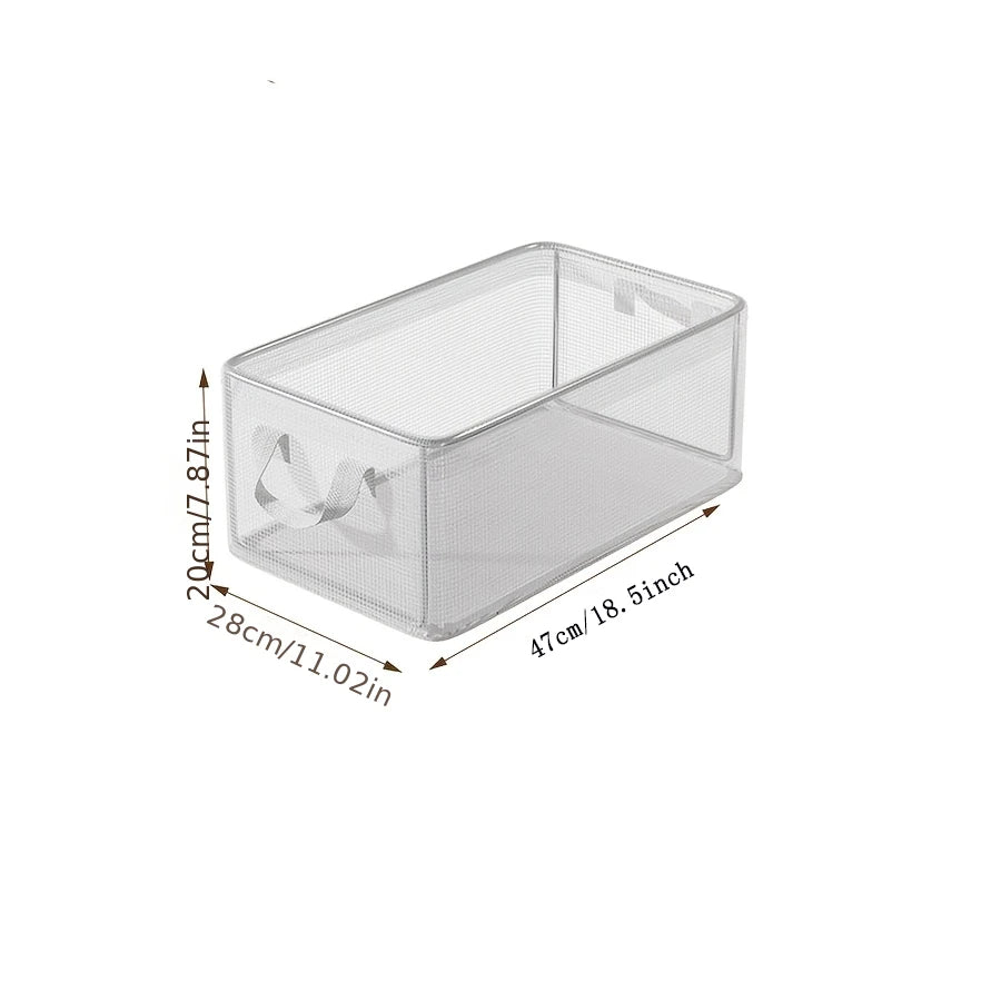 Transparent PVC Storage Box – Waterproof Underwear Organizer Basket with Solid Steel Frame for Home, Bedroom & Dormitory Organization