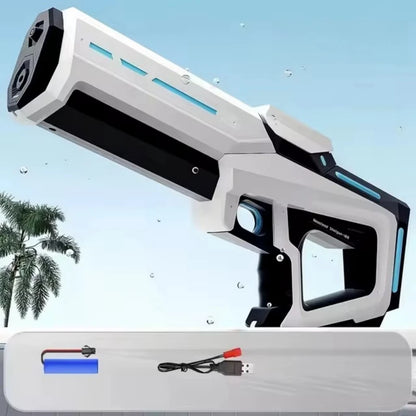 Pistola de Agua Eléctrica para Niños y Adultos – Lanza de Agua Automática de Alta Presión para la Playa, Piscina y Diversión de Verano