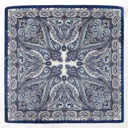 Bohemian Style Print Luxury Brand Silk Square Scarf Women Satin Shawls Neckerchief Wrap Scarves Bandana Hair Hjiab Floral