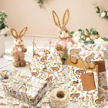 20/50PCS Retro Rabbit Tissue Paper – Cute Easter Snow Pear Gift Wrapping & Party Decoration Paper for Gifts, Packaging & Events