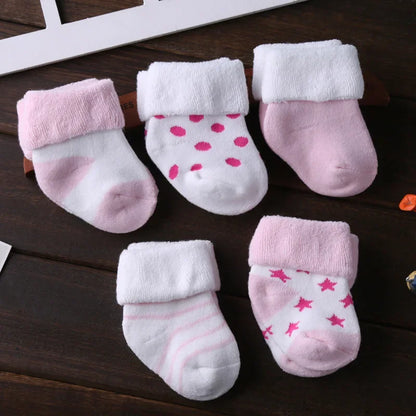 5 paires de chaussettes antidérapantes en coton pour bébés garçons et filles de 0 à 12 mois, chaussettes-chaussures antidérapantes pour nouveau-nés et nourrissons