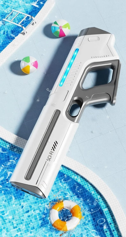 Pistolet à Eau Électrique pour Adultes – Puissant Lanceur d'Eau Automatique avec Grand Réservoir d'Eau pour Piscine d'Été, Plage et Jeux Aquatiques Extérieurs