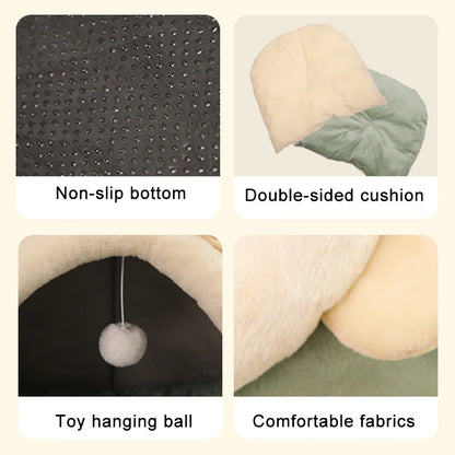Cama cueva plegable para gatos y perros pequeños, lavable y extraíble, cama de dibujos animados para sueño profundo, casa de dormir cómoda para mascotas