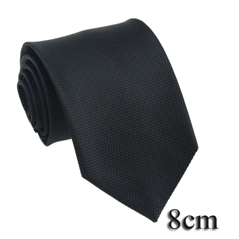 HUISHI Men's Waterproof Jacquard Necktie – 6cm Solid Dark Blue Tie for Business, Weddings & Formal Wear