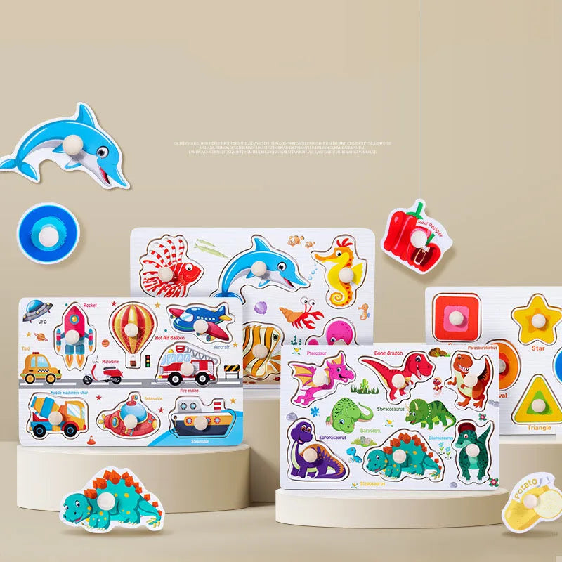 Jouet de puzzle en bois Montessori pour bébé – Jeu d'apprentissage éducatif pour les tout-petits de 1 à 3 ans, activité de développement cérébral d'association de formes pour enfants, cadeau d'anniversaire et jouet d'apprentissage précoce