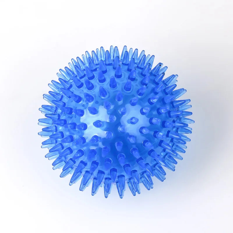 Juguete para perros con pelota chirriante de TPR, mordedor para limpiar los dientes para perros, gatos y cachorros, juguete interactivo de entrenamiento