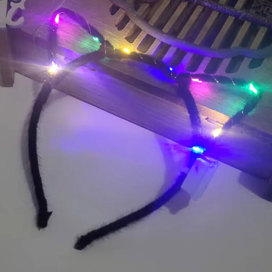 Serre-tête lumineux LED Oreilles de Chat & Lapin – Bandeau lumineux pour Anniversaires, Festivals & Mariages