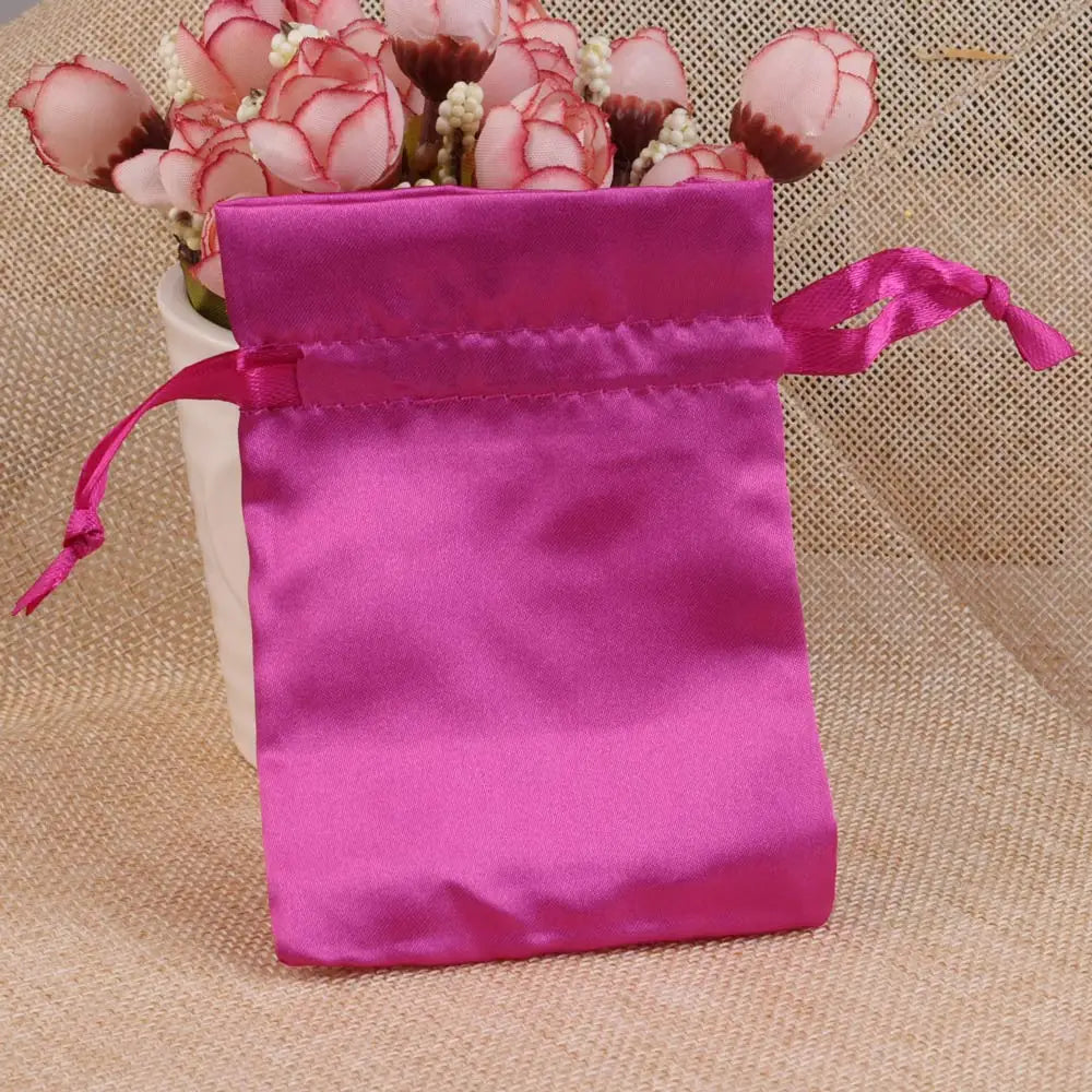 10/25/50PCS Bolsas de Regalo de Seda Satinada con Cordón para Joyas – Bolsitas de Lujo para Bodas, Fiestas, Dulces, Joyas y Empaque de Regalo