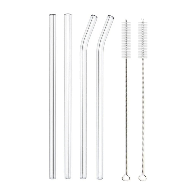 8.5 Inch Reusable Glass Straws Set, 8mm Multi-Color Drinking Straws, Eco-Friendly Glass Straws for Smoothies, Milkshakes, Cocktails and Cold Drinks