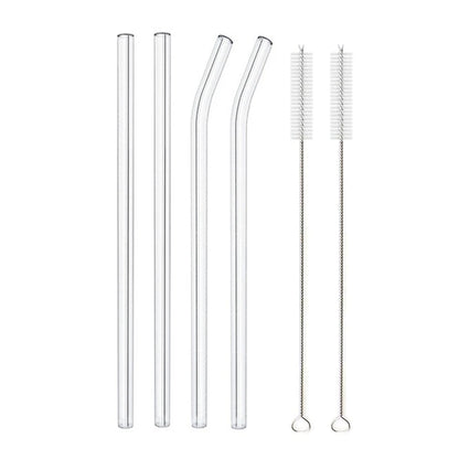 8.5 Inch Reusable Glass Straws Set, 8mm Multi-Color Drinking Straws, Eco-Friendly Glass Straws for Smoothies, Milkshakes, Cocktails and Cold Drinks