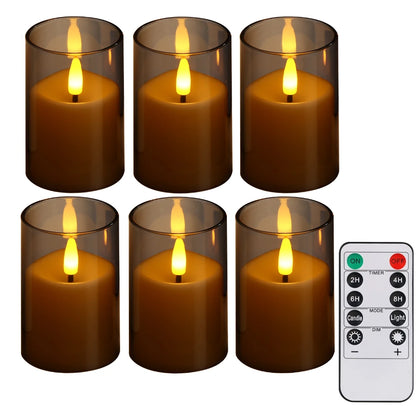 Flickering Flameless LED Pillar Candles – Remote-Controlled Candle Lights with Embedded Star String for Weddings, Christmas & Party Home Decor