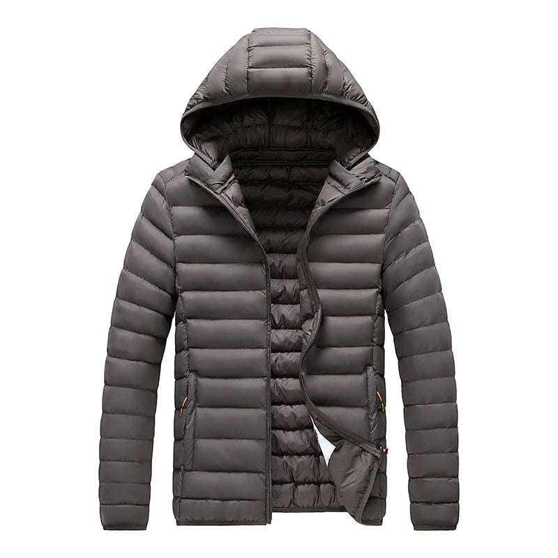 Men’s 8XL Winter Parka Jacket – Warm Waterproof Hooded Coat with Detachable Hood, Casual Autumn & Winter Outerwear