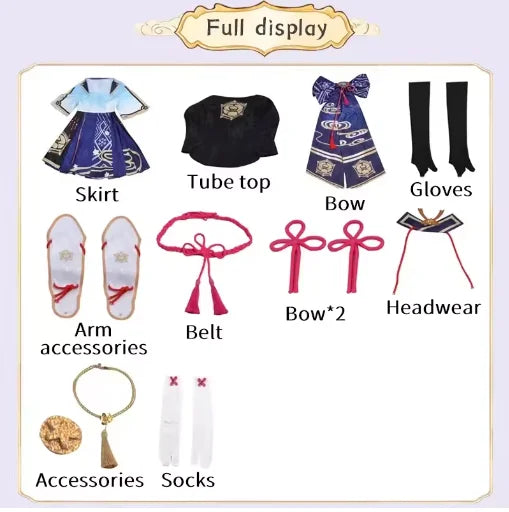 Kamisato Ayaka Cosplay Costume – Genshin Impact Dress with Wig (Women’s Full Fan Set)