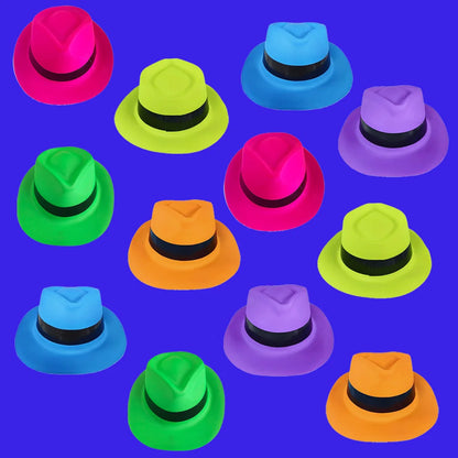 Neon UV Reactive Party Hats – Fluorescent Formal Hats for Glow Parties, Festivals & Events