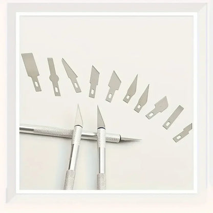 13PCS Aluminum Alloy Precision Craft Knife Set – Hobby Carving Tools for Paper Cutting, Handcrafts, Model Making & DIY Projects
