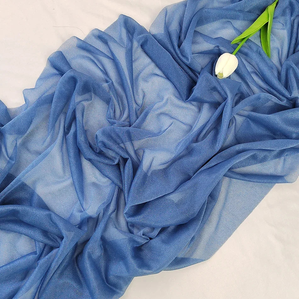Camino de mesa de gasa - Decoración de arco de boda de tela de seda transparente | Decoración de mesa bohemia para cumpleaños y eventos