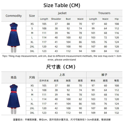 Anime Chi-Chi Cosplay Costume – Blue Uniform Cheongsam Dress Set with Shirt Props (Women’s Halloween Party Outfit)