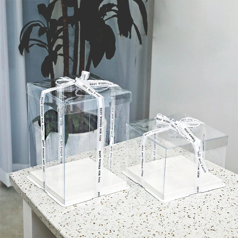 Boîte Cadeau Transparente pour Gâteaux, pour Boulangeries, Desserts, Mariages, Anniversaires et Emballages de Fête