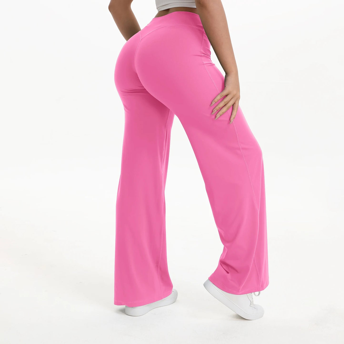 NCLAGEN Pantalones de Yoga de Pierna Recta SoftMotion para Mujer – Leggings de Gimnasio de Tiro Medio Efecto Segunda Piel, Pantalones Deportivos para Pilates y Correr, para Fitness, Entrenamiento y Uso Diario