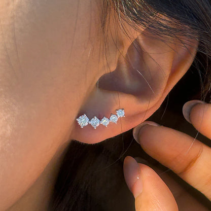 Pendientes de moissanita con diamantes color D auténticos, de plata de ley 925, certificados GRA, aretes de sonrisa, joyería para mujer