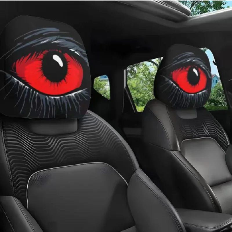2 Fundas para Reposacabezas de Coche de Halloween con Temática de Terror – Fundas Elásticas Universales a Prueba de Polvo para Protección de Asientos