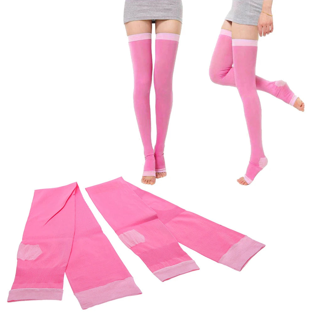 Open Toe Compression Socks – Calf Support Sleeves for Men & Women (Running, Cycling & Sports Recovery)