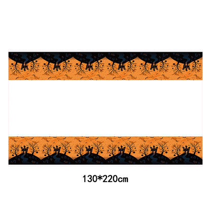 Halloween Disposable Tableware Set 2026, Pumpkin-Themed Paper Plates, Cups, Napkins and Tablecloth, Halloween Party Supplies, Spooky Dining Table Decorations for Home and Parties
