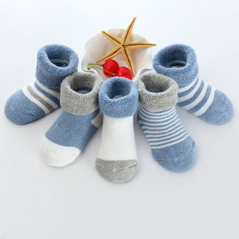 5 paires de chaussettes antidérapantes en coton pour bébés garçons et filles de 0 à 12 mois, chaussettes-chaussures antidérapantes pour nouveau-nés et nourrissons
