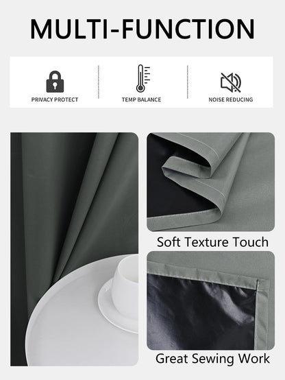 100% Blackout Grommet Curtain Panel – Total Privacy Window Drapes for Bedroom & Living Room