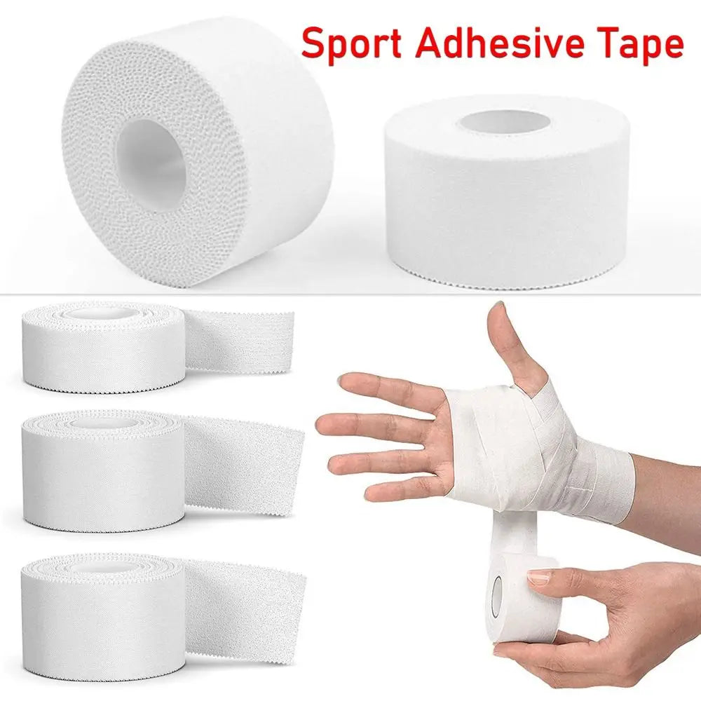 Cinta deportiva atlética de 9,1 m – Venda adhesiva de algodón impermeable para boxeo para soporte de distensiones, protección contra lesiones y envoltura deportiva (2,5/3,8/5 cm)