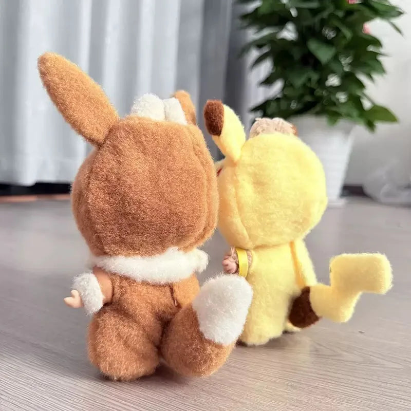 Labubu Doll Clothes Kawaii Jumpsuit – Pikachu, Squirtle, Eevee & Charmander Cartoon Style Outfit Replacement Set, Fan Gift