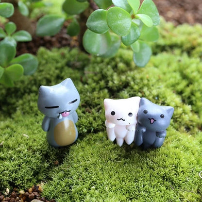 Lot de 6 Mini Figurines Chat Porte-Bonheur Dessin Animé – Mignonnes Miniatures pour Décoration de Jardin, Bonsaï, Artisanat de Jardin Féerique, Pots de Fleurs & Idées Cadeaux