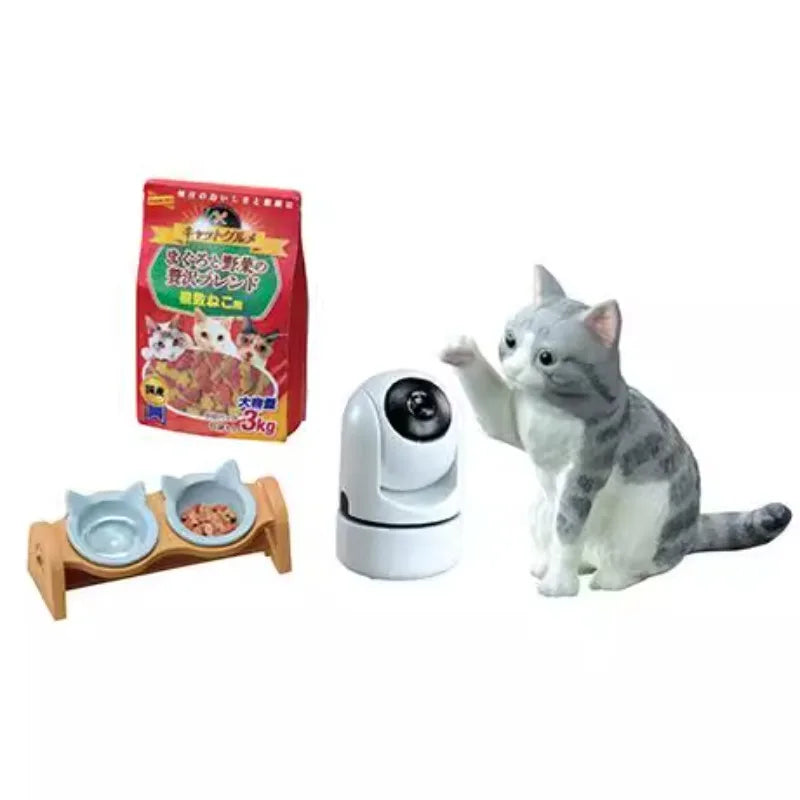 Rement My Daily Life with Cats – Scène miniature Boîte mystère – Figurines de collection simulation mignonne, Décoration de bureau et Cadeau d'anniversaire
