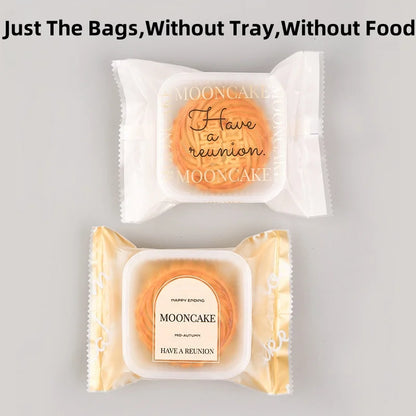 LBSISI Life 100 bolsas para galletas de luna – Bolsas de plástico transparentes para empaques de regalo caseros para festivales, galletas y crujientes de yema de huevo