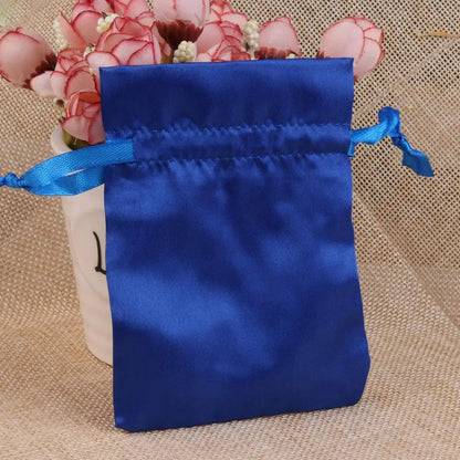 10/25/50PCS Bolsas de Regalo de Seda Satinada con Cordón para Joyas – Bolsitas de Lujo para Bodas, Fiestas, Dulces, Joyas y Empaque de Regalo
