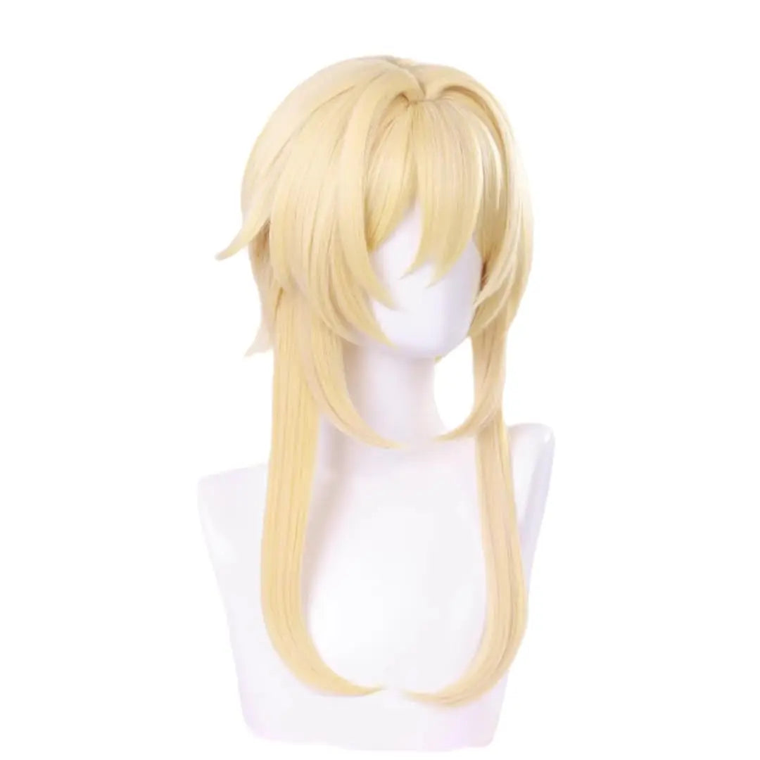 Genshin Impact Lumine Cosplay Wig | Light Blonde Synthetic Hair Wig for Halloween, Party & Anime Costume