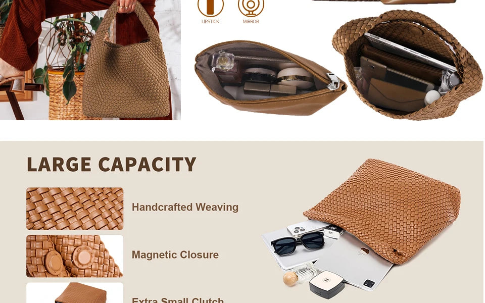Bolso de mano de mujer de piel suave, grande, para la playa, el hombro, el trabajo, los viajes, las compras y la moda cotidiana