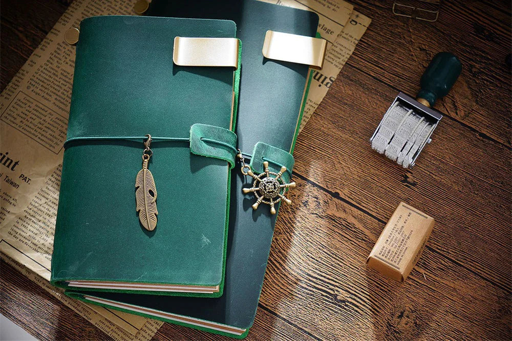 Genuine Leather Refillable Travel Journal – Handmade Retro Diary, Sketchbook & Notebook