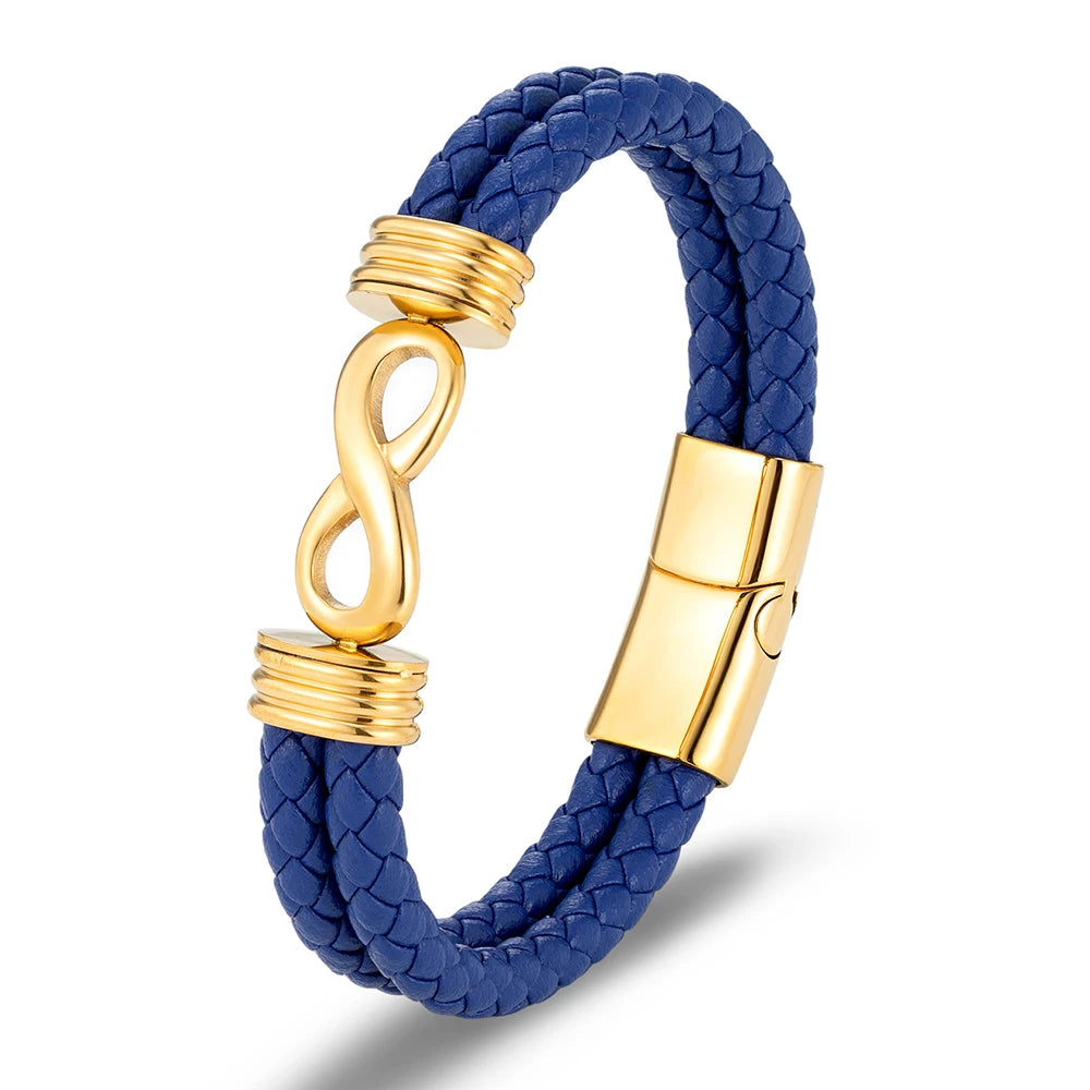 Inspirational Infinity Number 8 Leather Bracelet for Men – Motivational Cuff Bangle, Anniversary & Father’s Day Gift