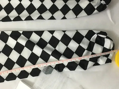 Black & White Clown Cosplay Costume – Women’s Circus Jumpsuit Set (Halloween/Carnival Masquerade Outfit)