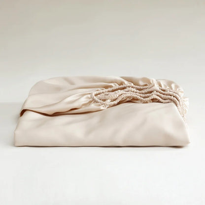 Luxury Mulberry Silk Fitted Sheet – Soft Elastic Mattress Cover for Single, Double, Queen & King Beds