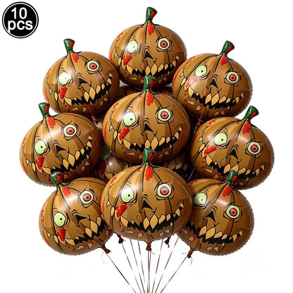 Large Halloween Standing Foil Balloons – Haunted House, Castle, Skull, Coffin & Witch Mylar Balloons for Halloween Party Decorations