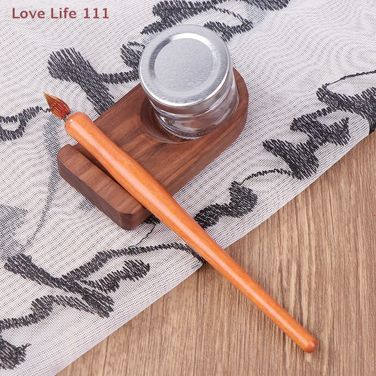 Pluma de inmersión con mango de madera – Pluma estilográfica vintage para caligrafía, dibujo con tinta, ilustración de cómics, pintura con acuarelas y material de arte