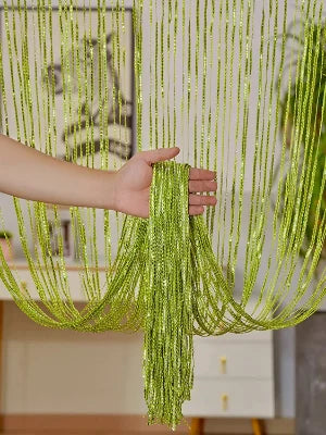 Cortina decorativa de hilos – Separador de ambientes con borlas para puertas, ventanas y decoración del hogar