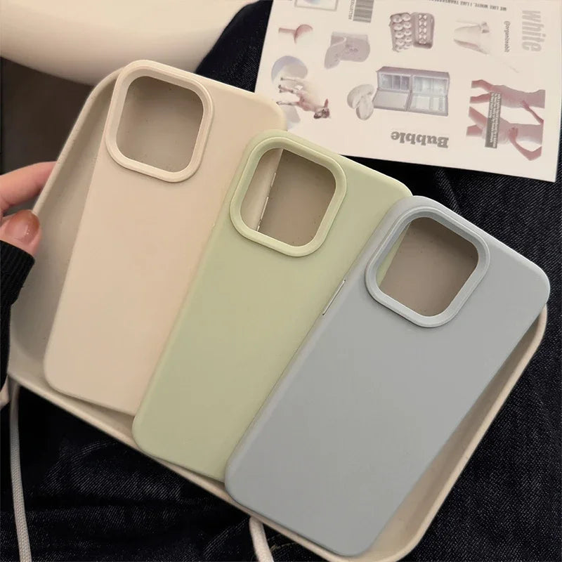 Coque en silicone pour iPhone Séries 11 à 17 – Housse de protection arrière toucher doux