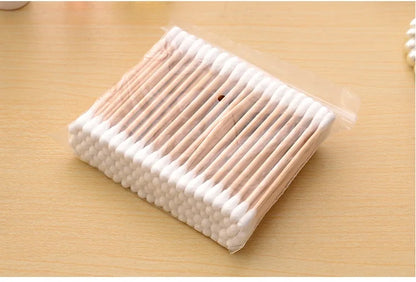 100/500/1000/2000 bastoncillos de algodón de doble punta con palos de madera – para maquillaje, belleza, nariz, oídos y cuidado personal