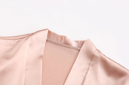 Bata de satén "Team Bride" – Kimono de pijama para fiesta de bodas con estampado de letras blancas | Regalo de despedida de soltera para mujer