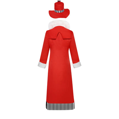 Hazbin Hotel Inspired Cosplay Costume – Valentino Roleplay Long Red Coat Uniform Suit for Men & Women Halloween, Christmas & Party Wear